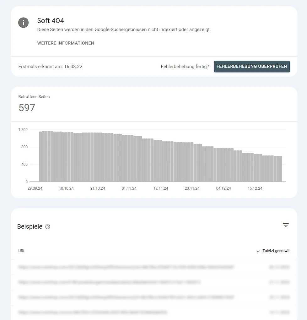 Thin Content ermitteln mit Soft 404 in der Google Search Console